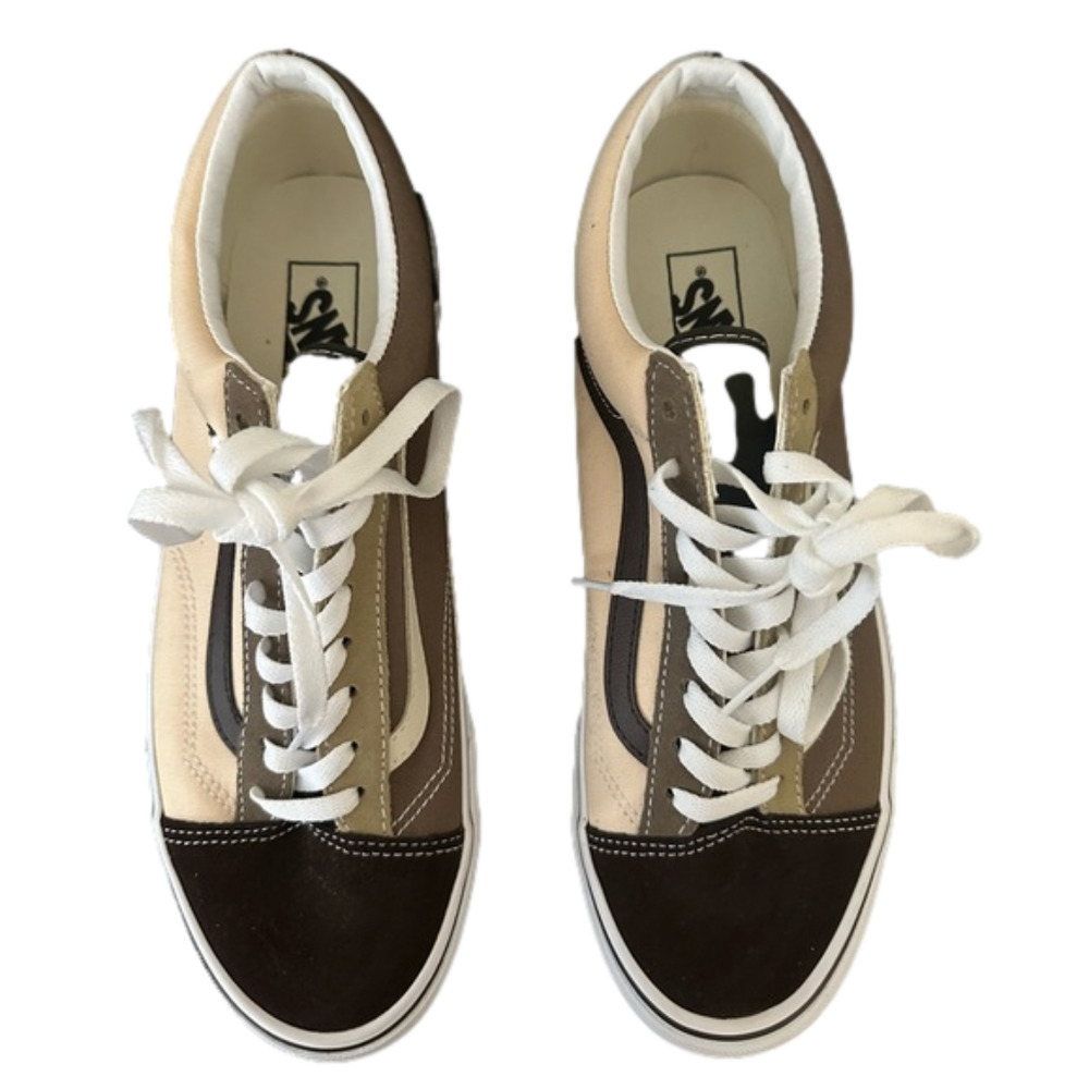 Rare Vintage Vans Brown Multicolored Suede Canvas and Leather Never Worn